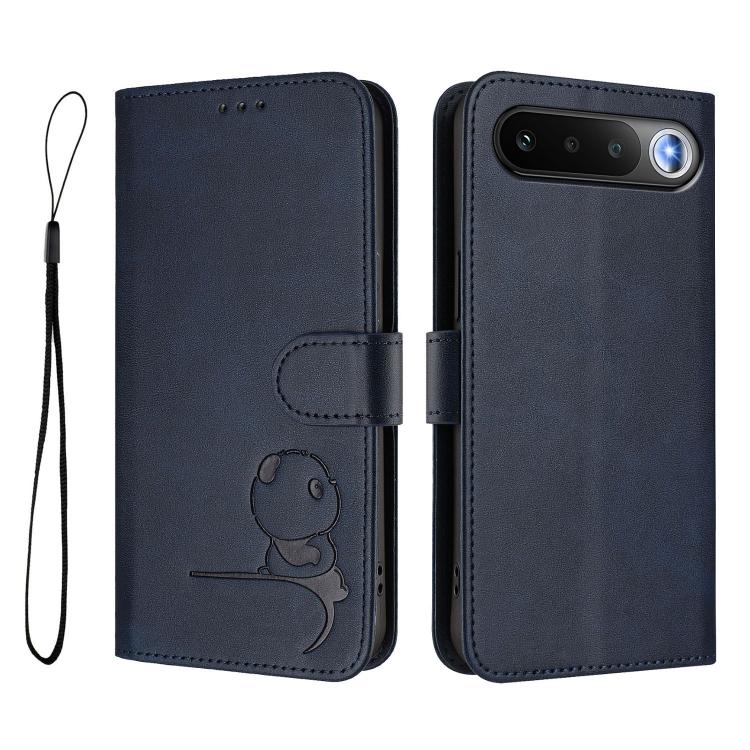 For Realme 16 5G Global Litter Panda Embossing RFID Leather Phone Case with Lanyard