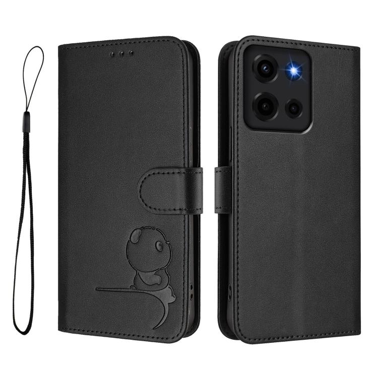 For Motorola Moto G 5G 2025 Litter Panda Embossing RFID Leather Phone Case with Lanyard