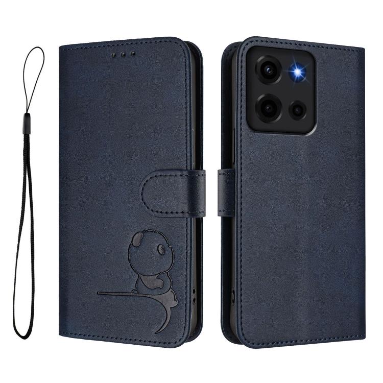 For Motorola Moto G 5G 2025 Litter Panda Embossing RFID Leather Phone Case with Lanyard