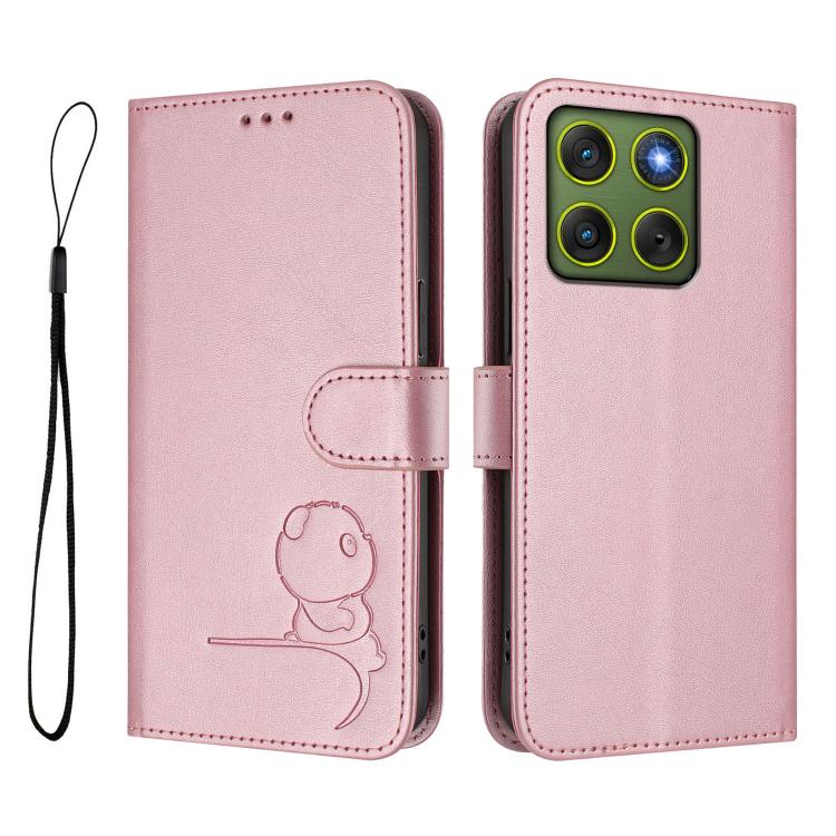 For Motorola Edge 70 5G / X70 Air 5G Litter Panda Embossing RFID Leather Phone Case with Lanyard