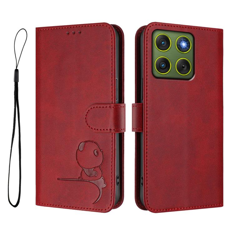 For Motorola Edge 70 5G / X70 Air 5G Litter Panda Embossing RFID Leather Phone Case with Lanyard