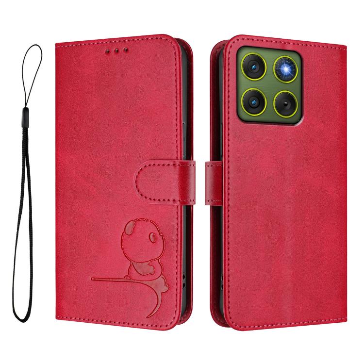 For Motorola Edge 70 5G / X70 Air 5G Litter Panda Embossing RFID Leather Phone Case with Lanyard