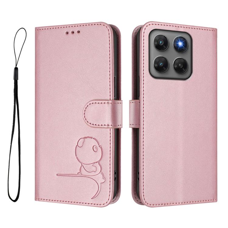 For Motorola Moto G37 / G37 Power / G47 5G Litter Panda Embossing RFID Leather Phone Case with Lanyard