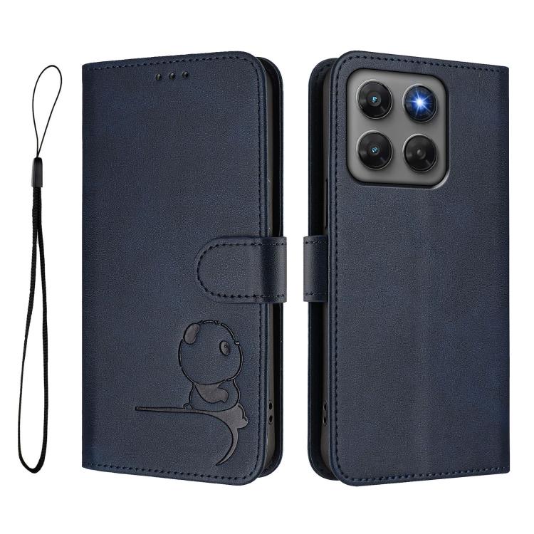 For Motorola Moto G37 / G37 Power / G47 5G Litter Panda Embossing RFID Leather Phone Case with Lanyard