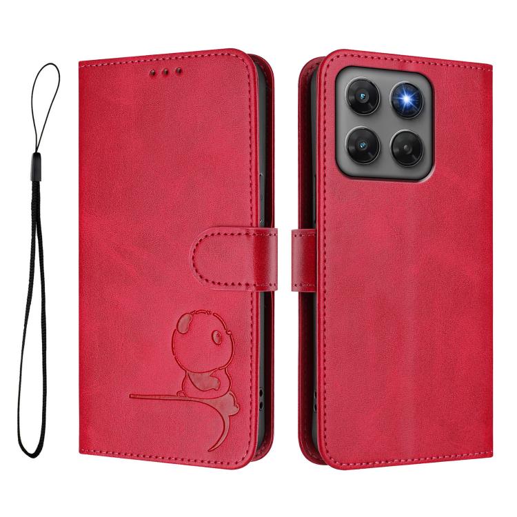 For Motorola Moto G37 / G37 Power / G47 5G Litter Panda Embossing RFID Leather Phone Case with Lanyard