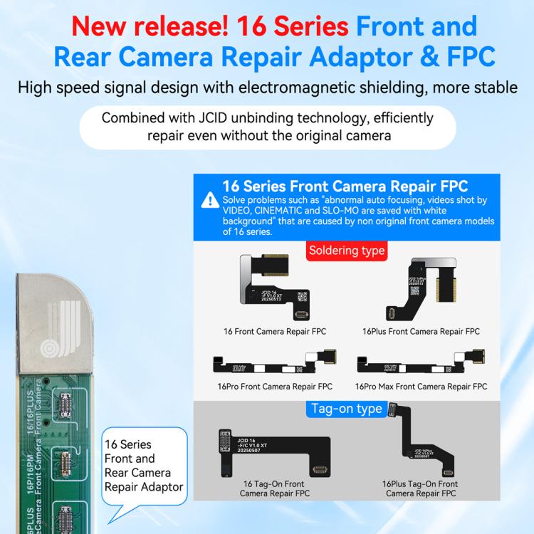 JC Front / Rear Camera Repair Adaptor For iPhone 16 Series