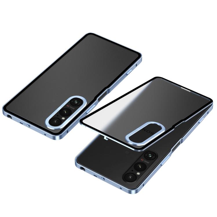 For Sony Xperia 1 VI Snap Buckle Metal Frame Frosted Phone Case