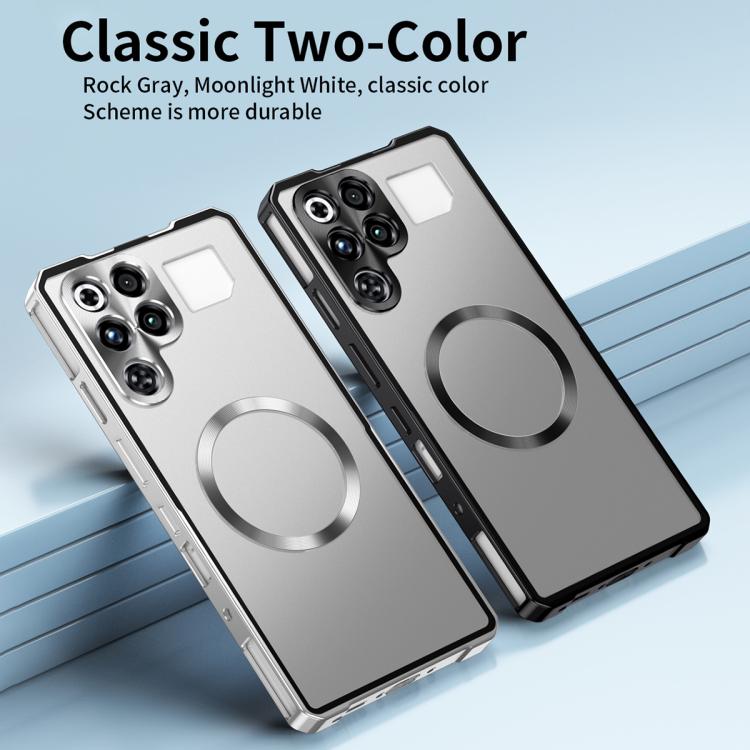 For ZTE nubia RedMagic 11 Pro / 11 Pro+ Irregular Alloy Frame Fosted Translucent MagSafe Phone Case