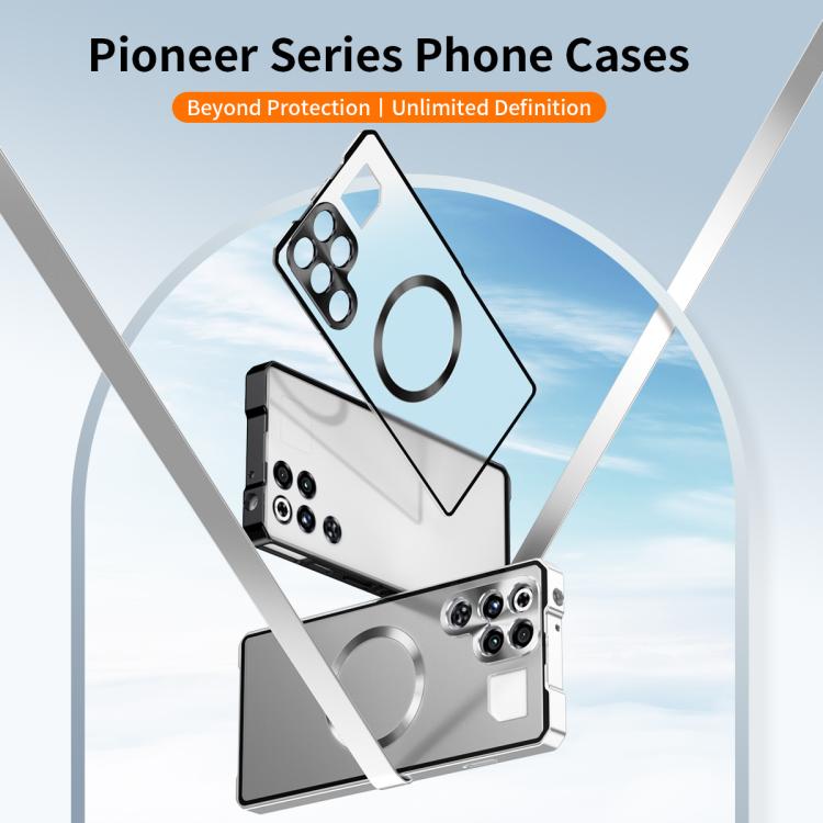 For ZTE nubia RedMagic 11 Pro / 11 Pro+ Irregular Alloy Frame Fosted Translucent MagSafe Phone Case