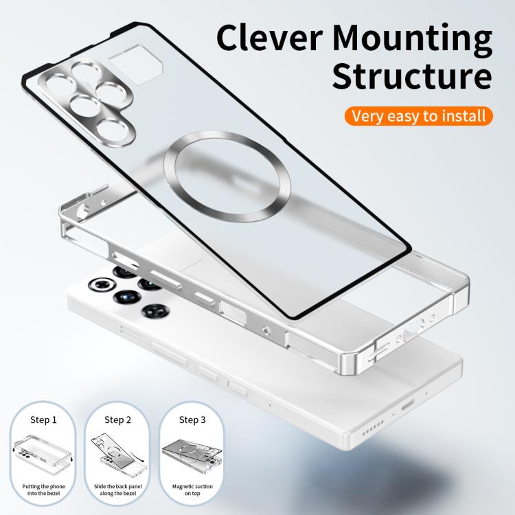 For ZTE nubia RedMagic 11 Pro / 11 Pro+ Irregular Alloy Frame Fosted Translucent MagSafe Phone Case