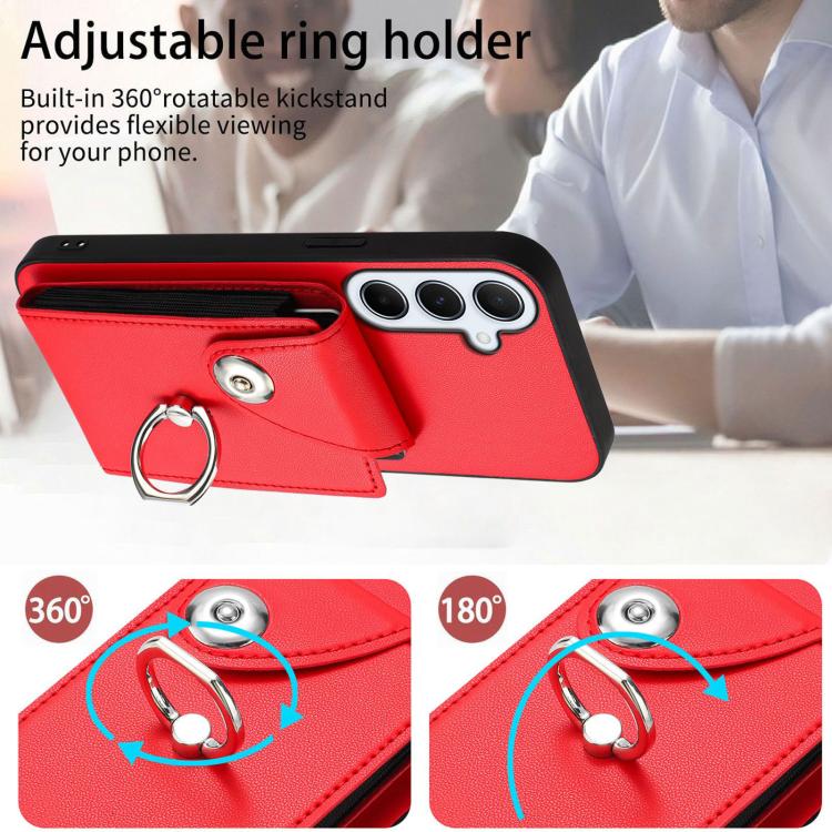 For Samsung Galaxy A26 5G Organ Card Bag Ring Holder Phone Case