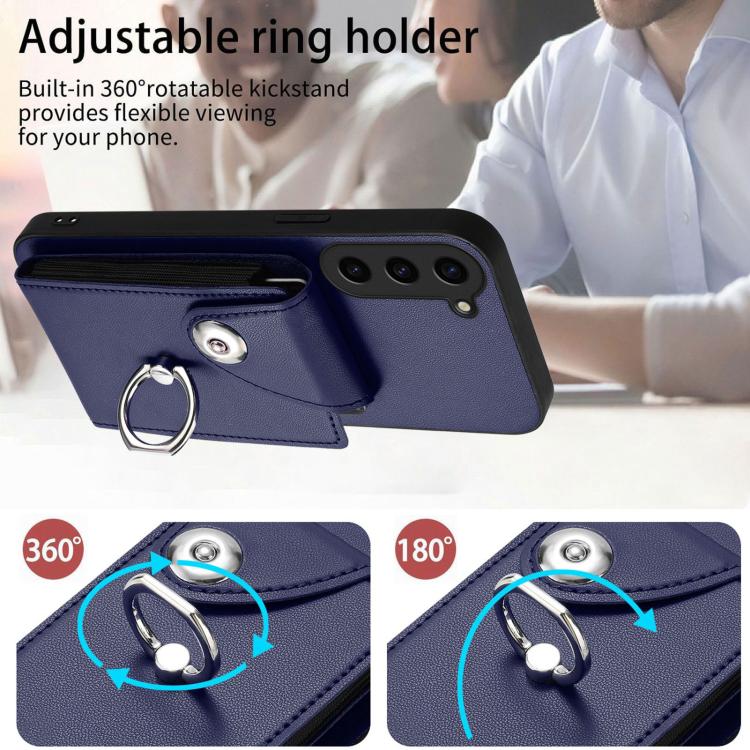 For Samsung Galaxy S23 FE 5G Organ Card Bag Ring Holder Phone Case