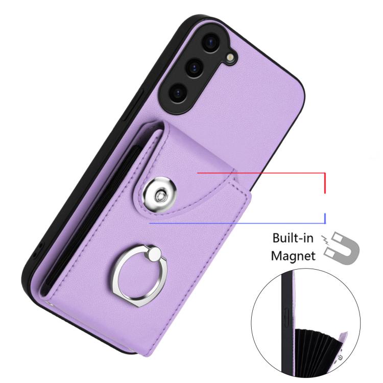 For Samsung Galaxy S23 FE 5G Organ Card Bag Ring Holder Phone Case