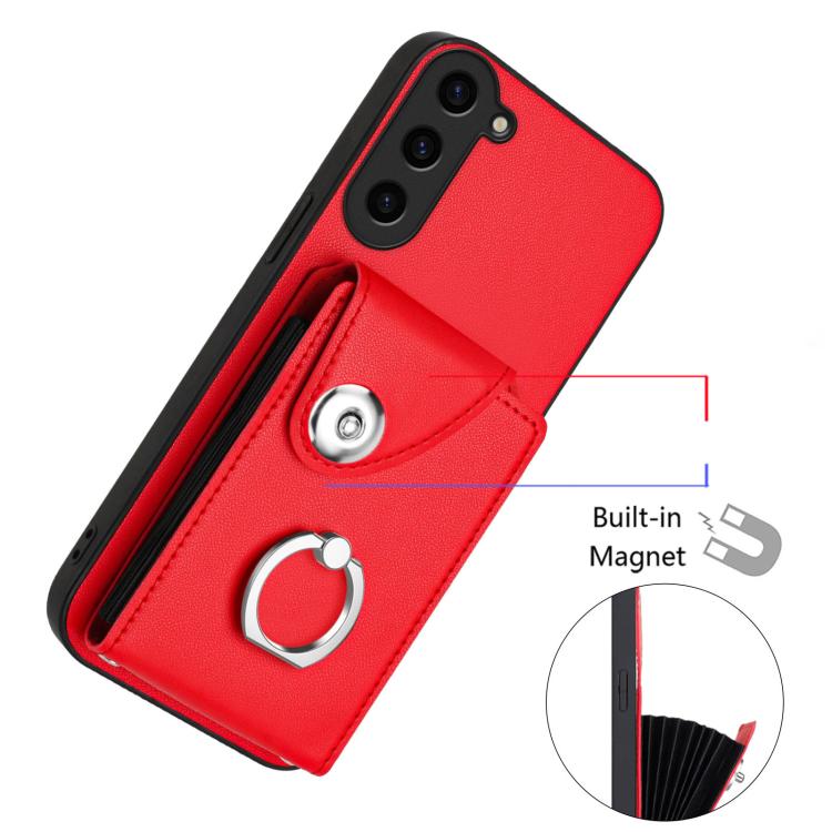 For Samsung Galaxy S23 FE 5G Organ Card Bag Ring Holder Phone Case