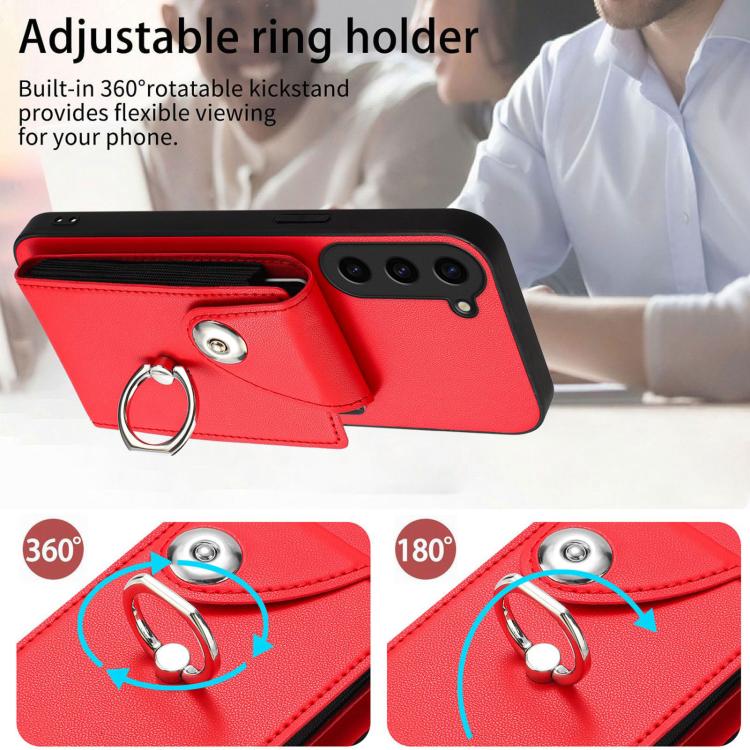 For Samsung Galaxy S23 FE 5G Organ Card Bag Ring Holder Phone Case