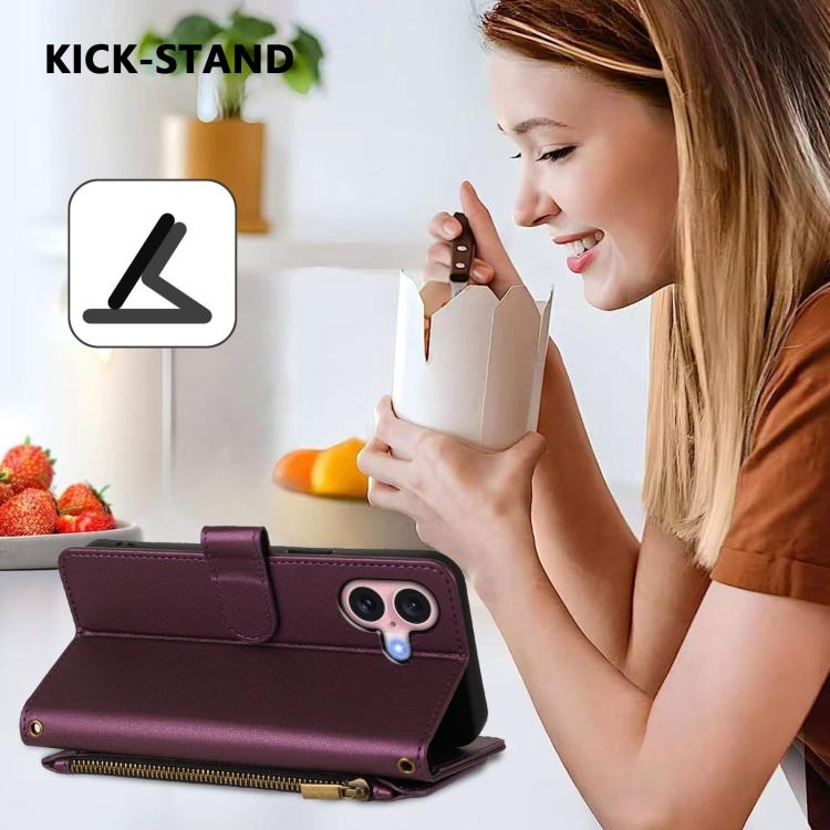 For iPhone 16 Butterfly Love Flower Multi-card Zipper Wallet Leather Phone Case