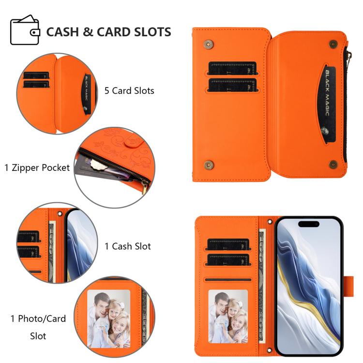 For iPhone 7 Plus / 8 Plus Butterfly Love Flower Multi-card Zipper Wallet Leather Phone Case
