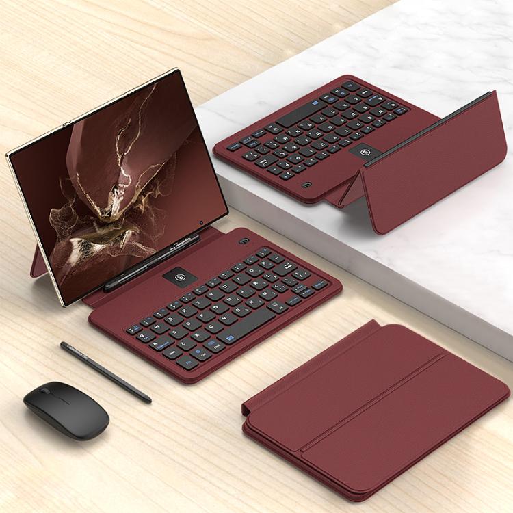 For Samsung / Huawei Fold Phone Series GKK Integrated Full Coverage Bluetooth Keyboard Leather Case Set with Pen and Mouse