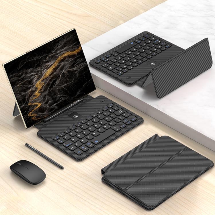 For Samsung / Huawei Fold Phone Series GKK Integrated Full Coverage Bluetooth Keyboard Leather Case Set with Pen and Mouse