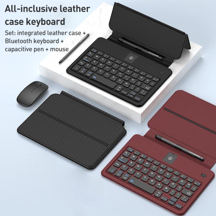 For Samsung / Huawei Fold Phone Series GKK Integrated Full Coverage Bluetooth Keyboard Leather Case Set with Pen and Mouse