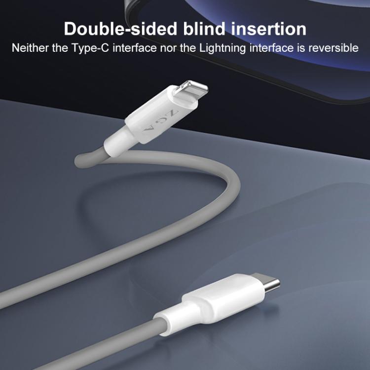 ZGA CB01 PD20W USB-C / Type-C to 8 Pin Fast Charging Data Cable, Length:1m - White