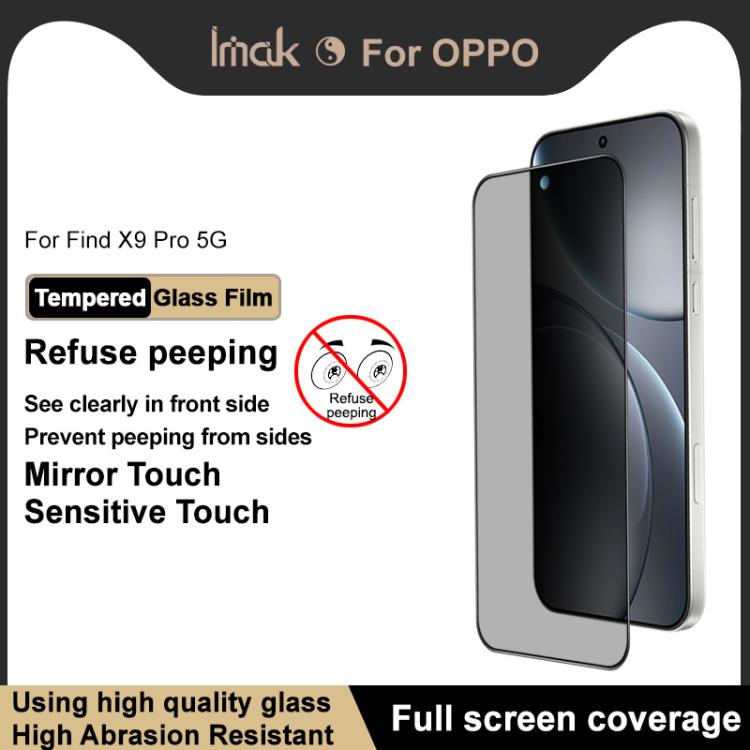 For OPPO Find X9 Pro imak HD Full Screen Privacy Tempered Glass Protective Film