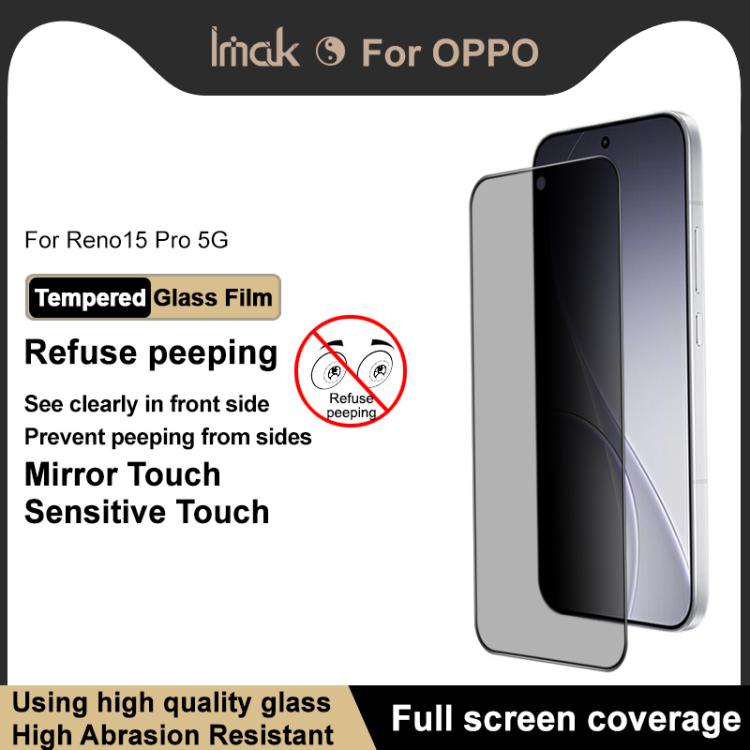For OPPO Reno15 Pro Max 5G Global imak HD Full Screen Privacy Tempered Glass Protective Film