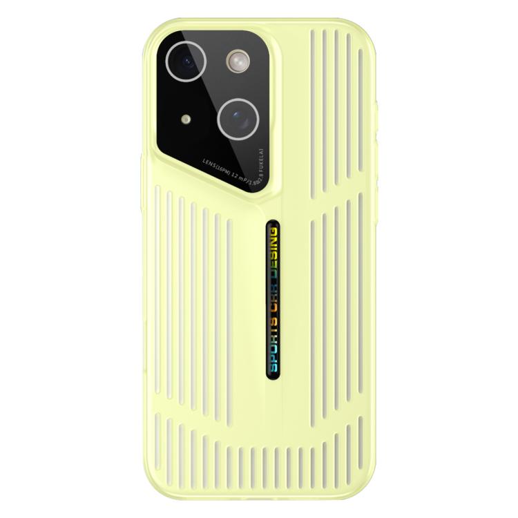 For iPhone 15 Cooling Frosted Translucent Hollow Heat Dissipation Phone Case