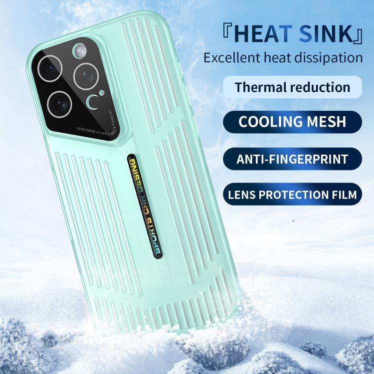 For iPhone 16 Pro Cooling Frosted Translucent Hollow Heat Dissipation Phone Case