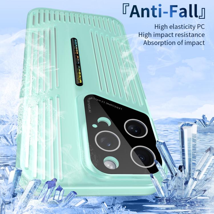For iPhone 15 Cooling Frosted Translucent Hollow Heat Dissipation Phone Case