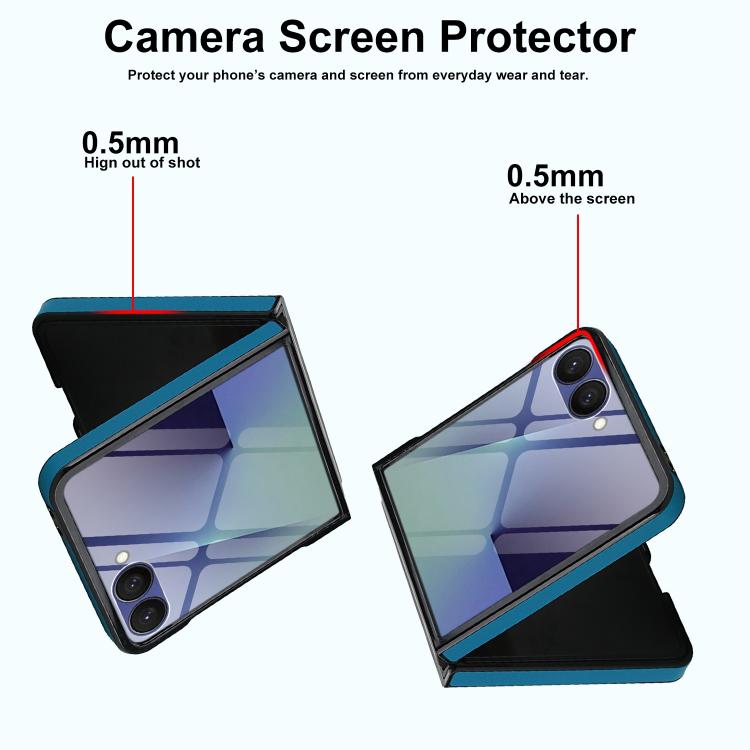For Samsung Galaxy Z Flip7 5G Folding Rotation Holder MagSafe Film Integrated Leather Phone Case