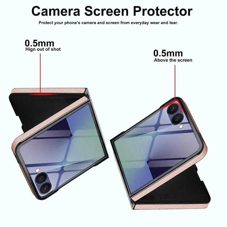 For Samsung Galaxy Z Flip7 5G Folding Rotation Holder MagSafe Film Integrated Leather Phone Case