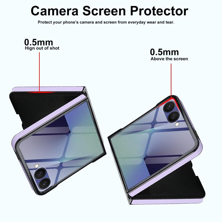 For Samsung Galaxy Z Flip7 5G Folding Rotation Holder MagSafe Film Integrated Leather Phone Case