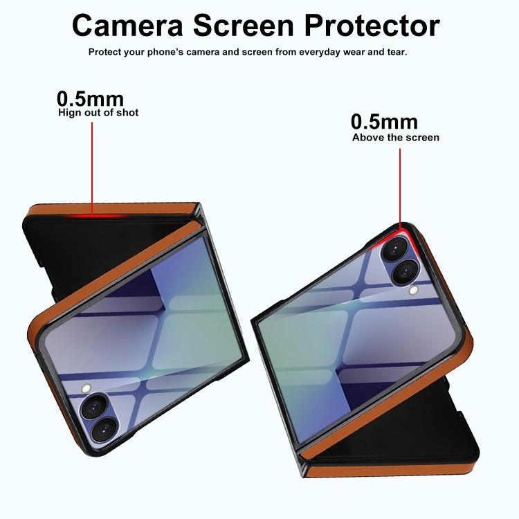 For Samsung Galaxy Z Flip7 5G Folding Rotation Holder MagSafe Film Integrated Leather Phone Case