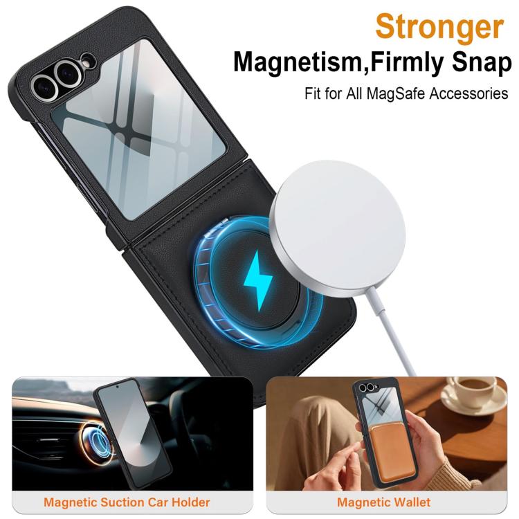 For Samsung Galaxy Z Flip7 FE / Flip6 Folding Rotation Holder MagSafe Film Integrated Leather Phone Case