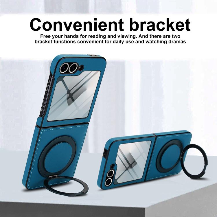 For Samsung Galaxy Z Flip7 FE / Flip6 Folding Rotation Holder MagSafe Film Integrated Leather Phone Case