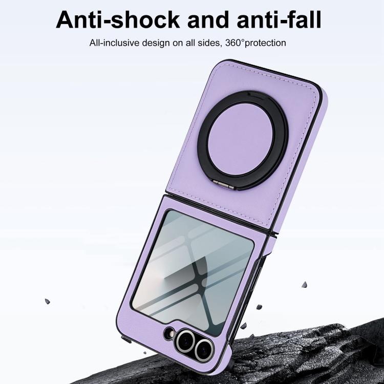 For Samsung Galaxy Z Flip7 FE / Flip6 Folding Rotation Holder MagSafe Film Integrated Leather Phone Case