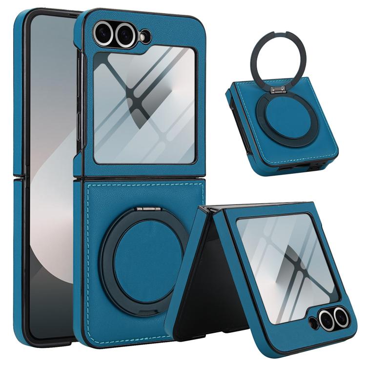 For Samsung Galaxy Z Flip5 Folding Rotation Holder MagSafe Film Integrated Leather Phone Case
