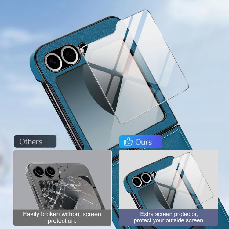 For Samsung Galaxy Z Flip5 Folding Rotation Holder MagSafe Film Integrated Leather Phone Case