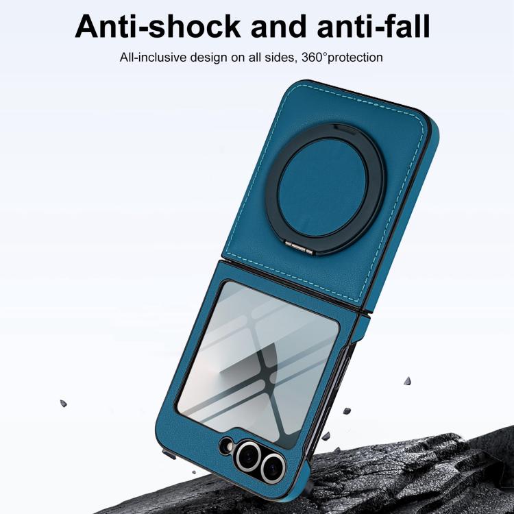 For Samsung Galaxy Z Flip5 Folding Rotation Holder MagSafe Film Integrated Leather Phone Case