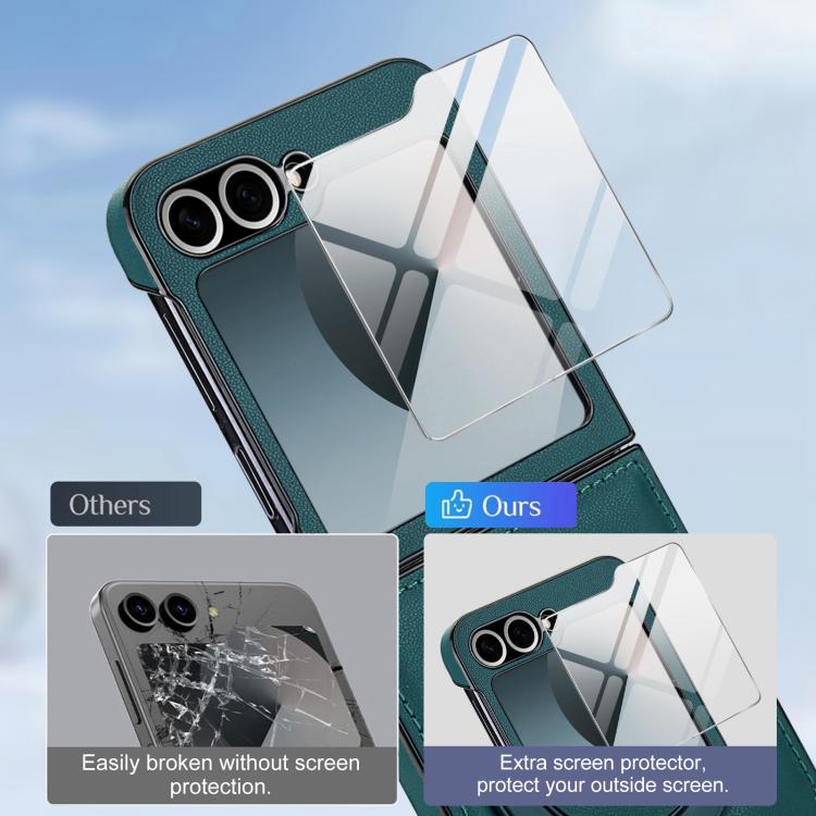 For Samsung Galaxy Z Flip5 Folding Rotation Holder MagSafe Film Integrated Leather Phone Case