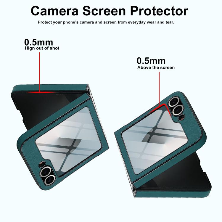 For Samsung Galaxy Z Flip5 Folding Rotation Holder MagSafe Film Integrated Leather Phone Case