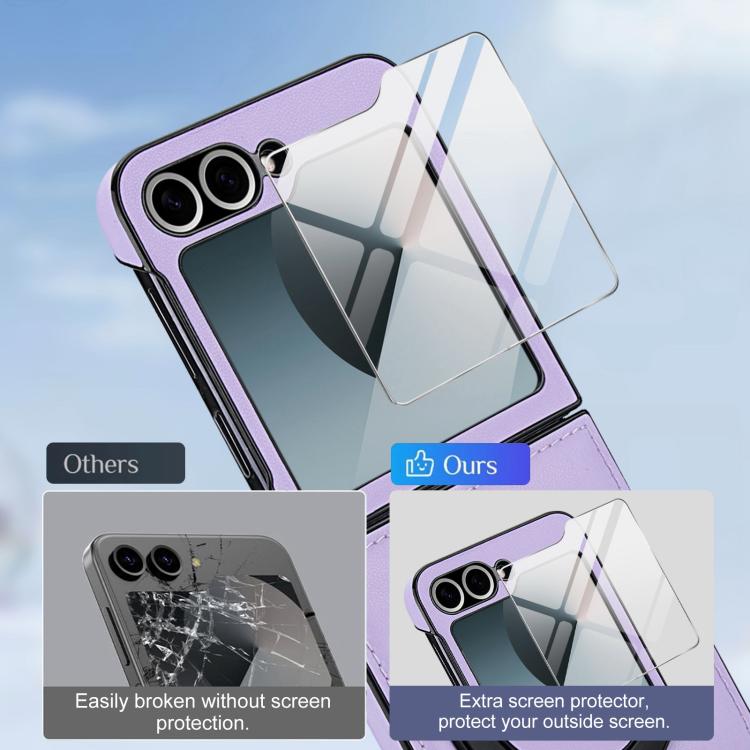For Samsung Galaxy Z Flip5 Folding Rotation Holder MagSafe Film Integrated Leather Phone Case