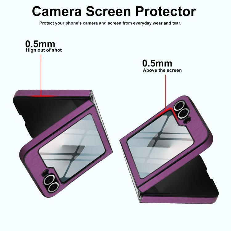 For Samsung Galaxy Z Flip5 Folding Rotation Holder MagSafe Film Integrated Leather Phone Case