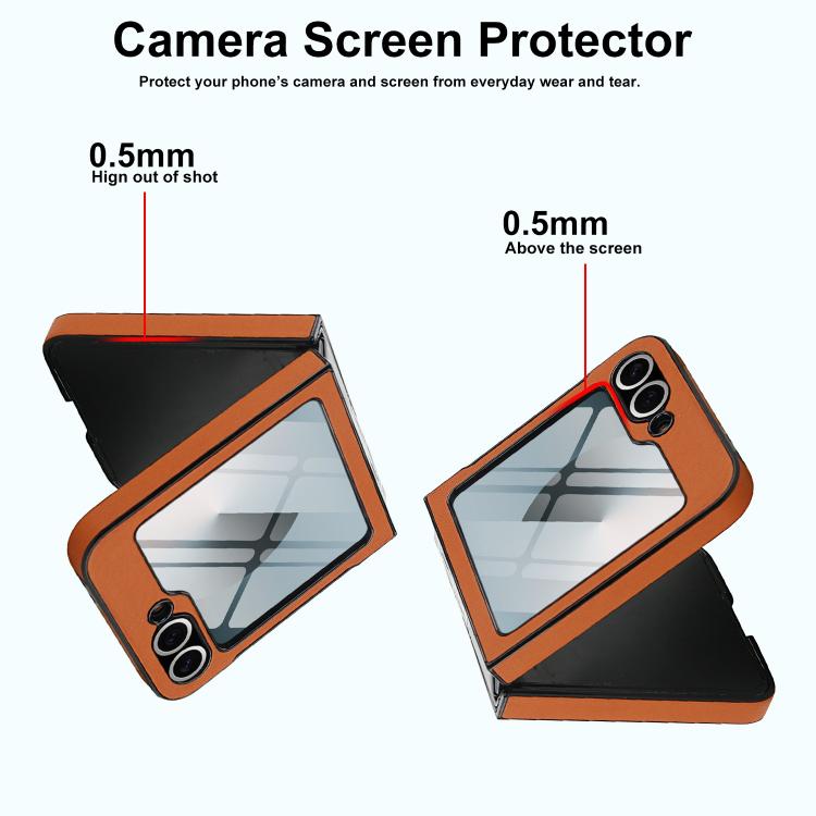 For Samsung Galaxy Z Flip5 Folding Rotation Holder MagSafe Film Integrated Leather Phone Case