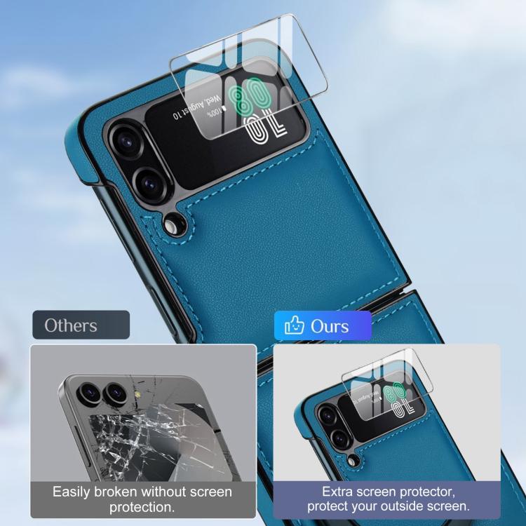 For Samsung Galaxy Z Flip4 Folding Rotation Holder MagSafe Film Integrated Leather Phone Case