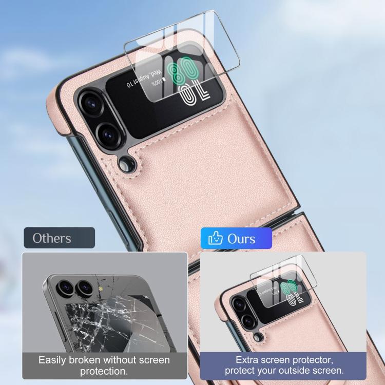 For Samsung Galaxy Z Flip4 Folding Rotation Holder MagSafe Film Integrated Leather Phone Case