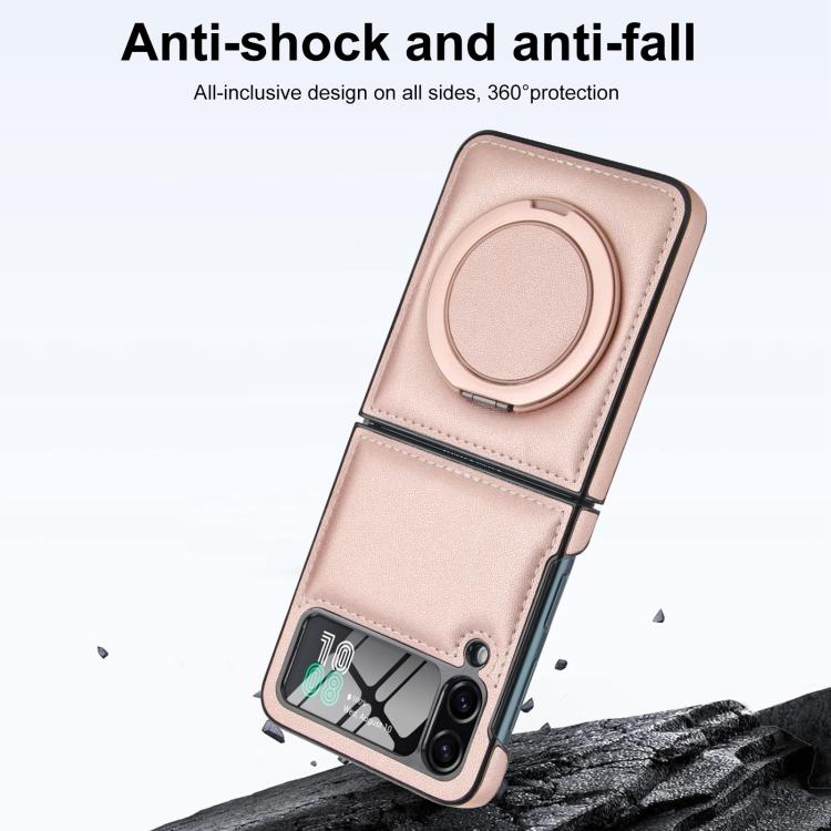 For Samsung Galaxy Z Flip4 Folding Rotation Holder MagSafe Film Integrated Leather Phone Case