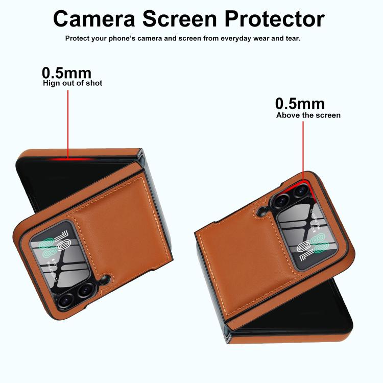 For Samsung Galaxy Z Flip4 Folding Rotation Holder MagSafe Film Integrated Leather Phone Case