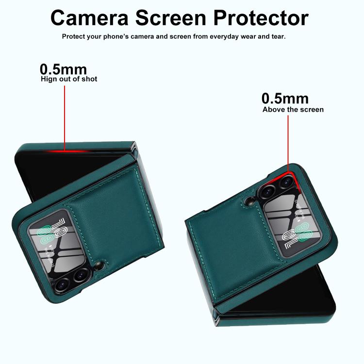 For Samsung Galaxy Z Flip3 5G Folding Rotation Holder MagSafe Film Integrated Leather Phone Case